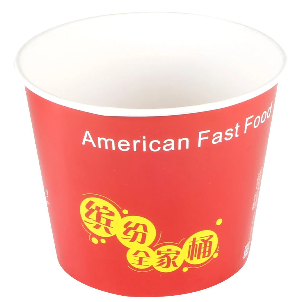 Factory customization printed disposable 32oz 64oz 85oz takeaway food box packaging paper fried chicken buckets with lid