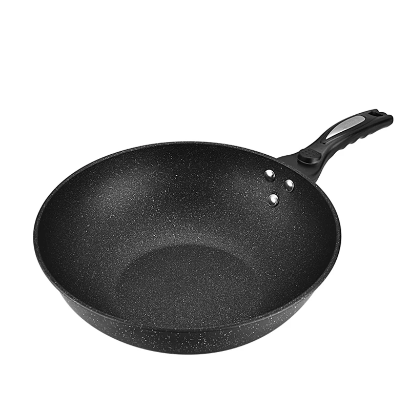 Заводской черный чугунный корейский медицинский камень chinise wok с плоским дном кухонная утварь с бакелитовой ручкой wajan maifan каменный ВОК