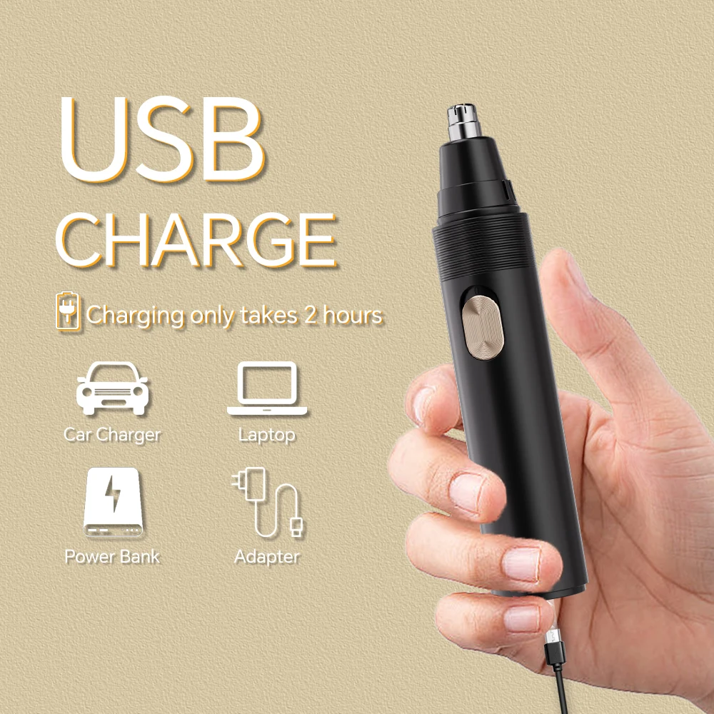 New Wholesale Rechargeable Electric Portable Multifunctional USB Charging Nose Ear Hair Trimmer details