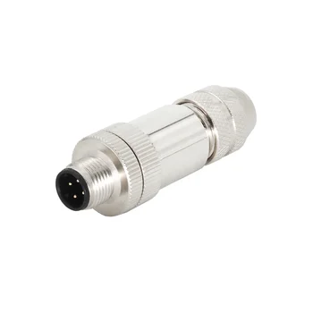KRONZ M12 Male Field-wirable Assembly Straight 3/4/5/8/12 Pin A Code Circular Gold-plated M12 Connector 4 Pin
