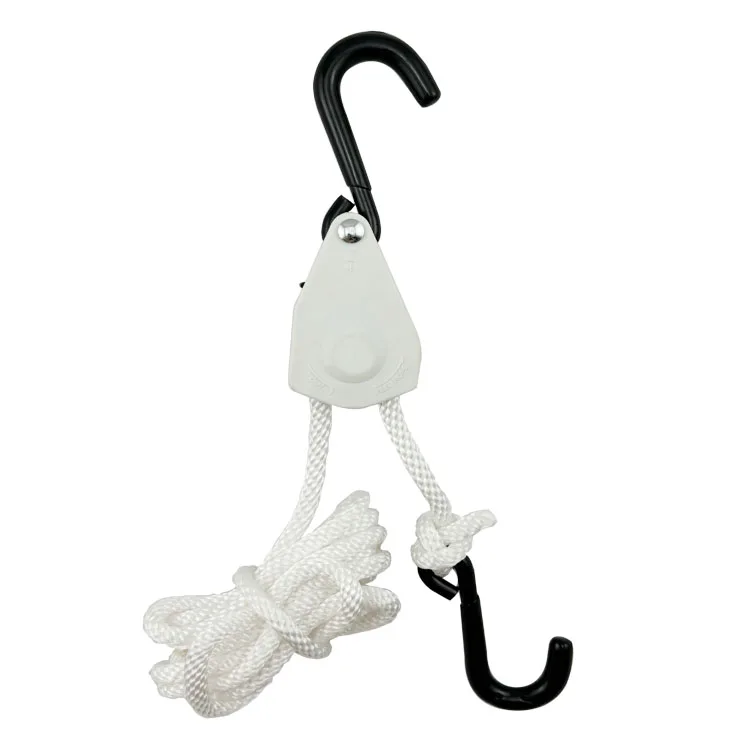 Boat Cover White Body Black Electrophoretic Plastic Dipping Coated S Hook 1/4" 150lbs White  Body Braided Rope Ratchet Tie Down manufacture