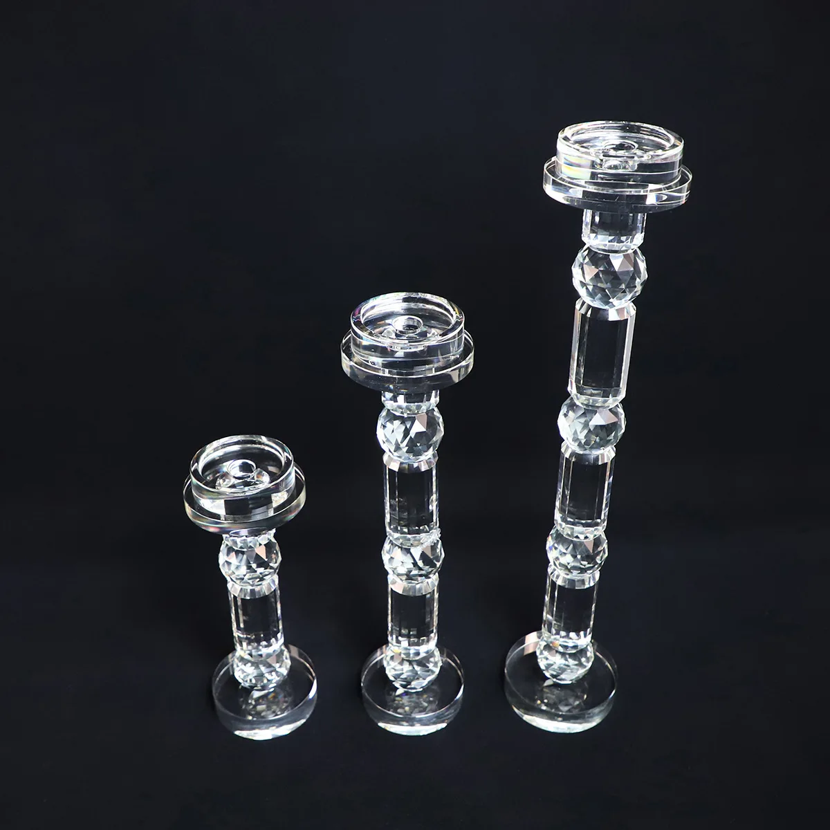 Nordic Classic footed glass tall candleholder candlelight dinner elegant crystal tealight candle holders