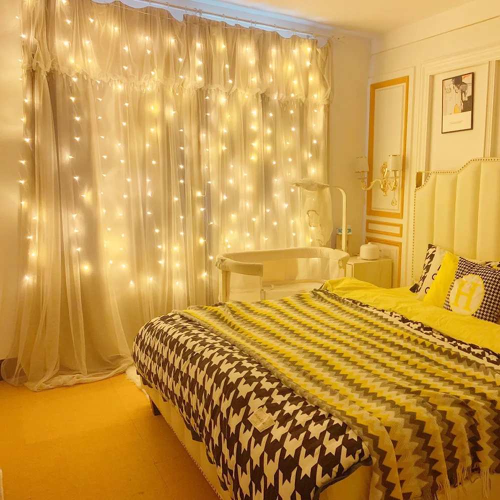 LED Curtain Light for Weddings Lighting Bedroom Room Decoration 3x3 Meter LED Curtain Lights for Christmas