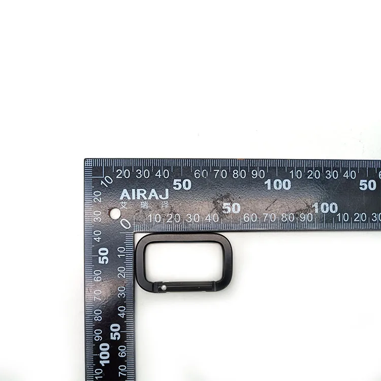 Black Aluminum Alloy Rectangle Shape Carabiner Outdoor Spring Snap Clip Water Bottle Hooks Keychain Quickdraws Carabiner Llat