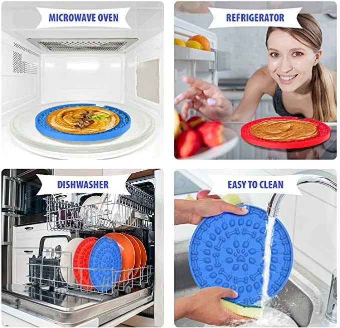 Pet Silicone Lick Mat-Dog Slow Food Lick Mat with Suction Cup and Hanging Holes manufacture