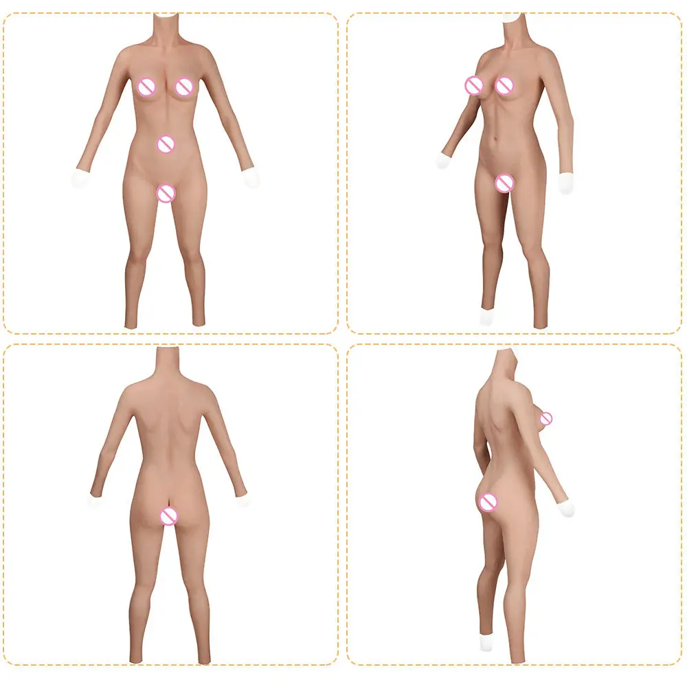 E Cup Cosplay Realistic Silicone Body Suit With Big Breast Forms Female False Pussy for Cosplayer Male to Female Transvestite