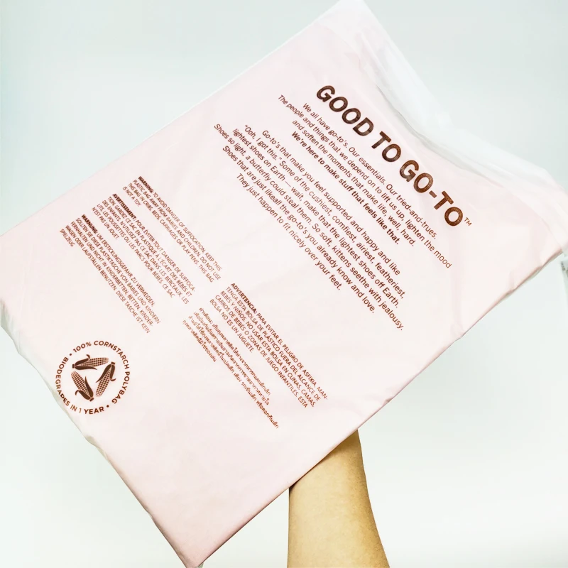 Custom Scrub Self-adhesive Bag Biodegradable Clothes Packaging Bag Cornstarch Plastic Package Clothing Packaging Corn Starch manufacture