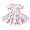 Pink Easter Bunny Egg Short Sleeve Twirl Dress