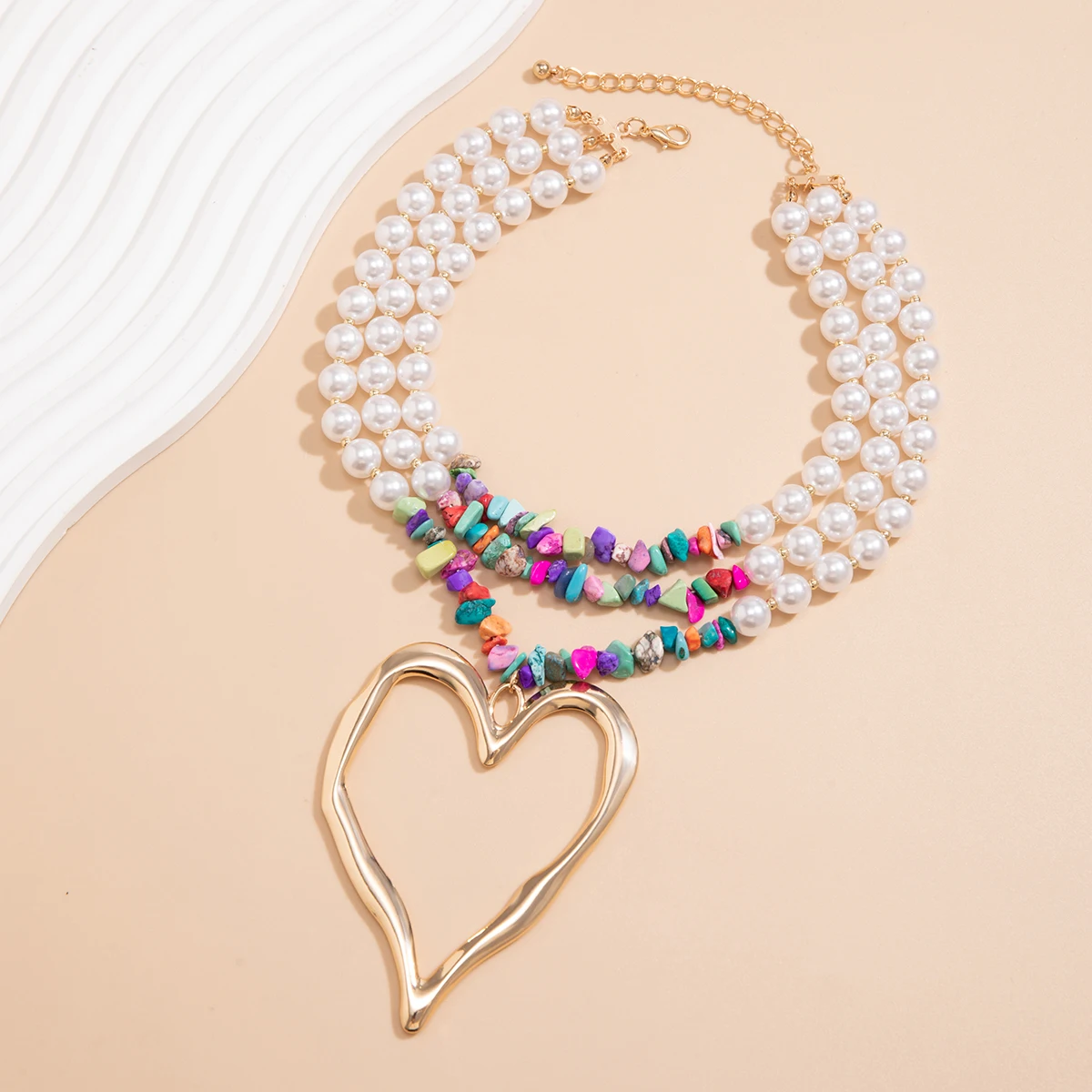 Exaggerated Big Love Heart Pendant Necklace for Women