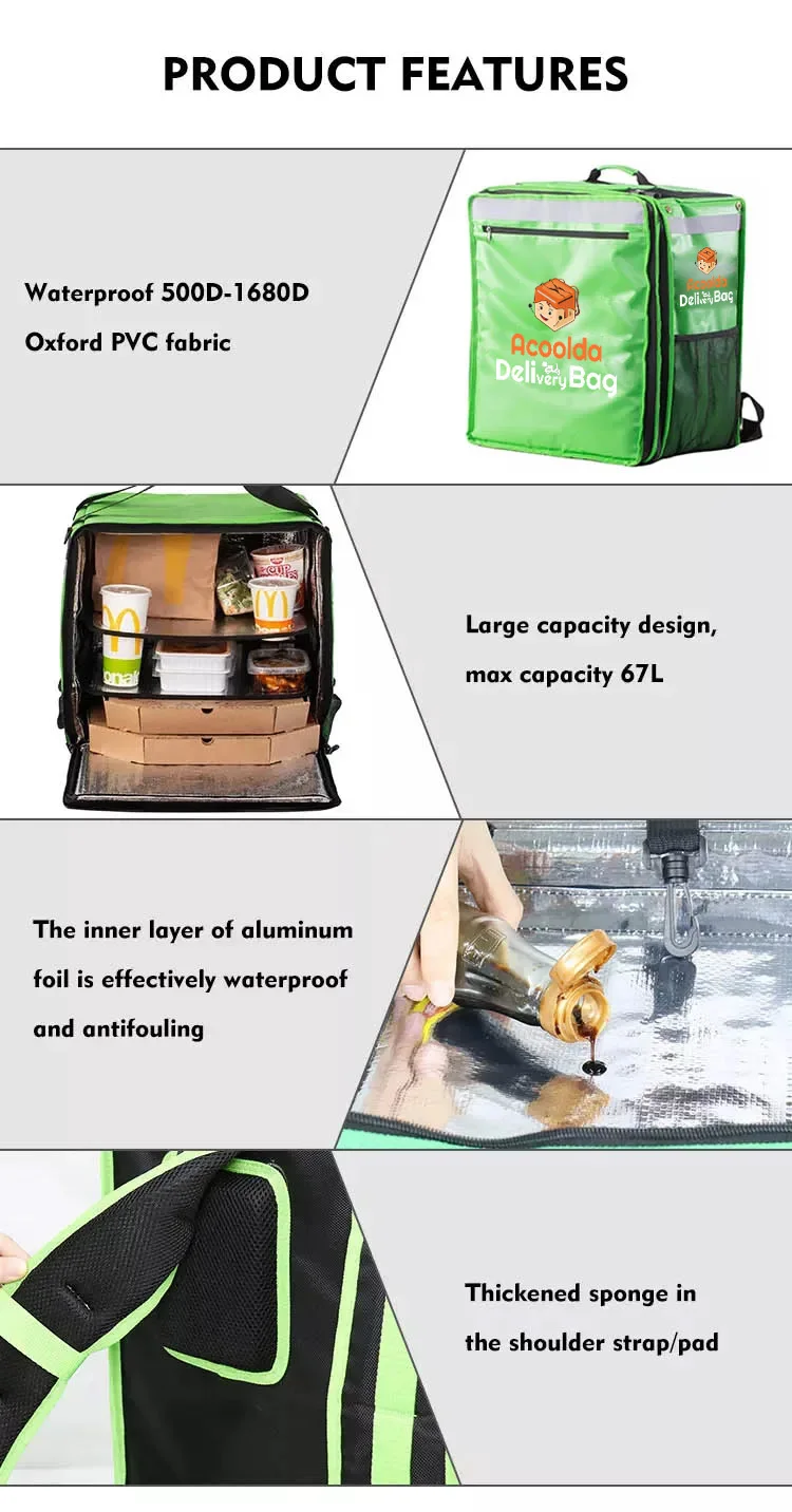 Insulated Cooler Food Container Bags Delivery Backpack Waterproof ...