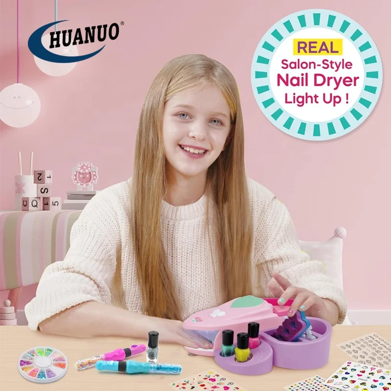 Girls DIY Manicure Studio Spa Party Gift 5-IN-1 Ultimate Nail Art Salon  Kids Nail Polish Set