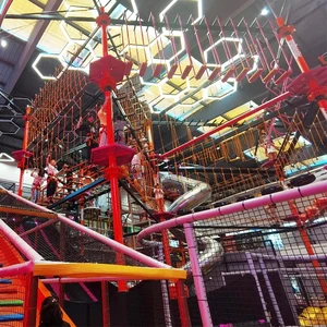 Custom High Rope Course Climbing Nets Trampoline Zip Line for Kids Adventure Indoor Playground Equipment