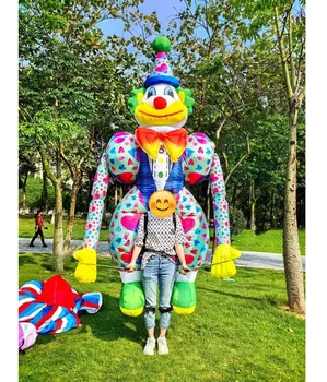 Outdoor event parade inflatable clown puppets led lighted inflatable joker puppet props for sale