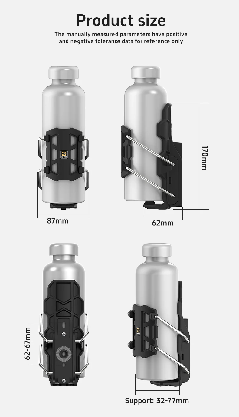 product smnu aluminum bike cup holder universal one hand operation 360 rotation collapsible lightweight durable bottle mount bicycle-12