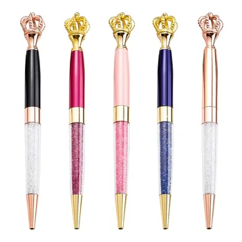 Valentine's Day Mothers Day Christmas Gifts Novelty Diamond Crystal Pen Twinkle Delicate Jewelled Crystal Bling Queen Crown Pen