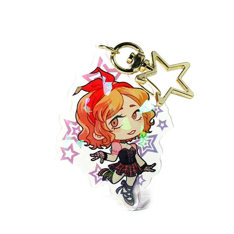 Yiwu Vograce Fashion Acrylic Charm Glitter Epoxy Coated Professional Custom  Printed Clear Acrylic Charms Keychains