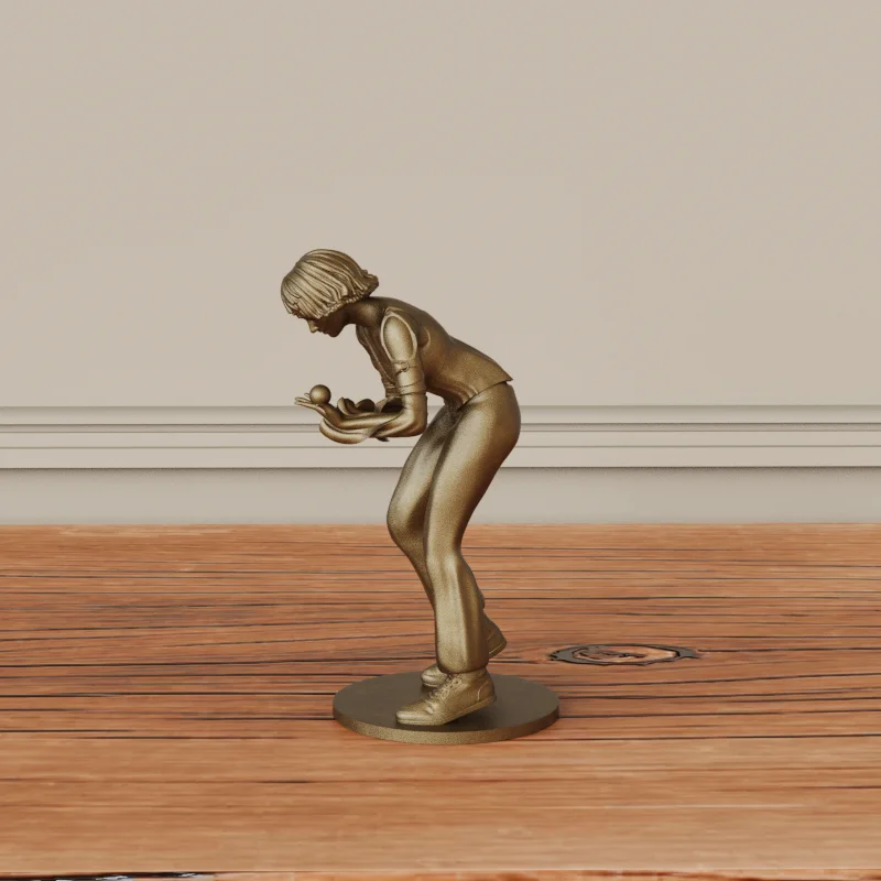 product wholesale custom bronze resin statue of ping pong athlete high quality resin bronzed figurine for sports club decoration-6