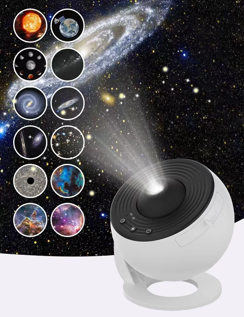 12 in 1 Realistic Planetarium Projector HD Sky Projector Star Moon Galaxy Night Light for Bedroom