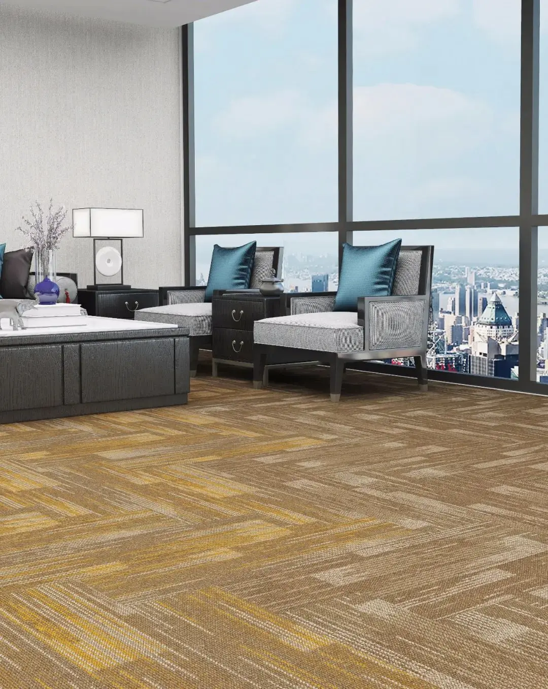 Various Style Of Fireresistant Carpet Tiles With Easy Installation