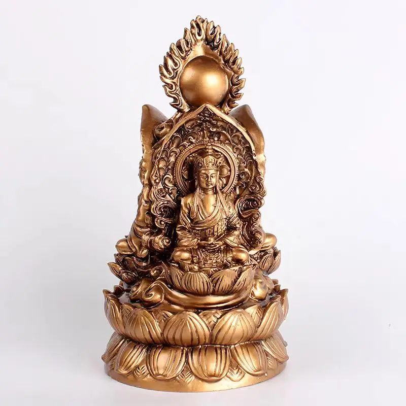 Chinese Zodiac Golden Dragon Statue – Feng Shui Bronze Color Figurine, 4in