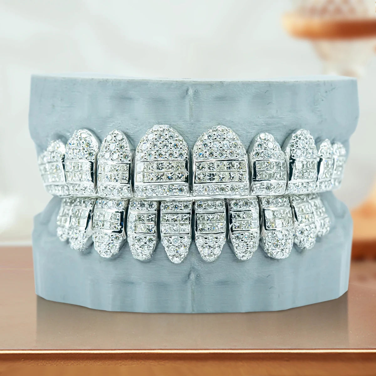 【シルバー925】モアサナイト グリルズ Grillz HIPHOP ジュエリー 925 Silver VVS Custom Hip Hop Punk Tooth Caps Rapper Jewelry Iced