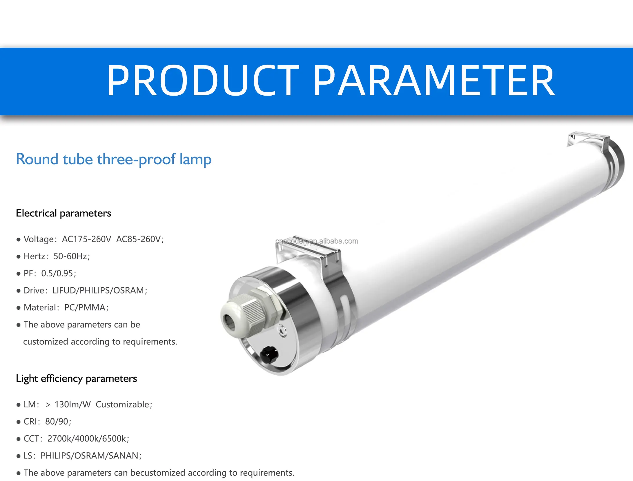 2023 Ip69 Led Waterproof Light Tube 5 Years Warranty Linear Triproof