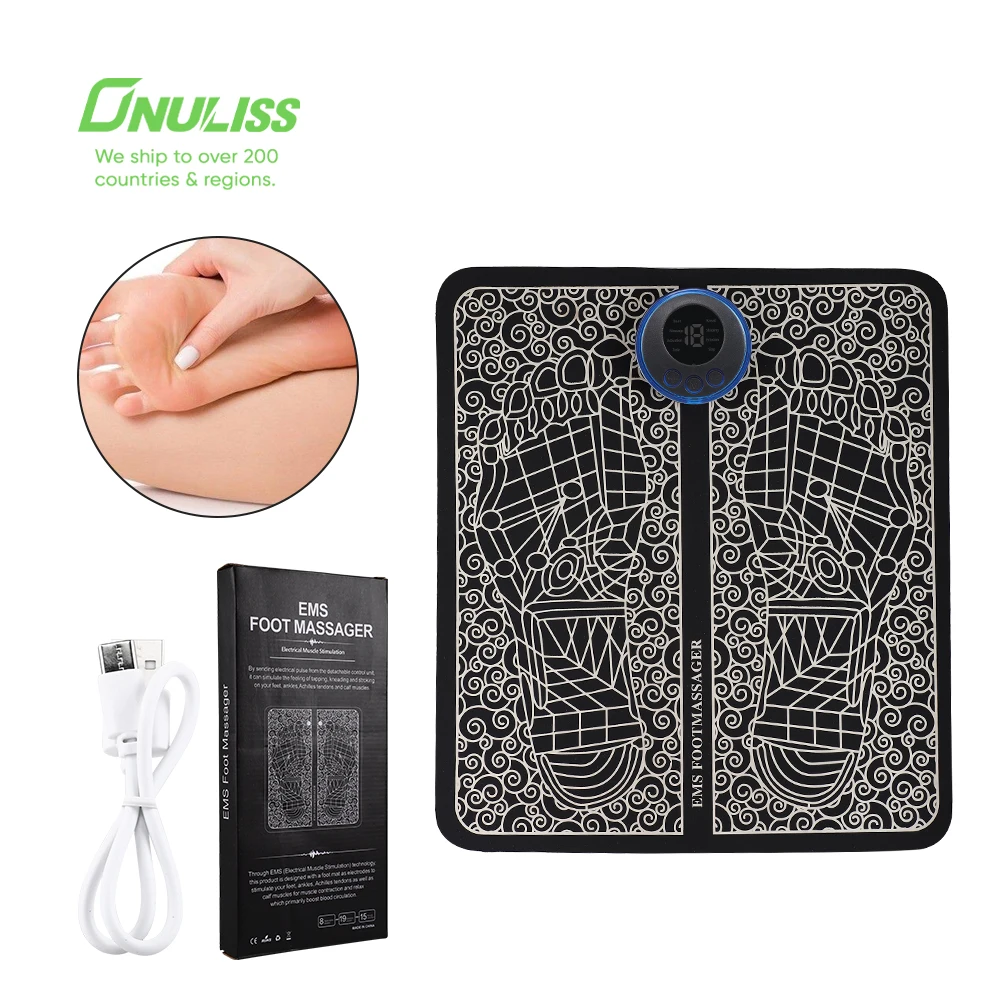 Electric EMS Foot Massager Pad Electrical Muscle Stimulation Foot Massager  USB Charging Portable Foldable Massage Mat