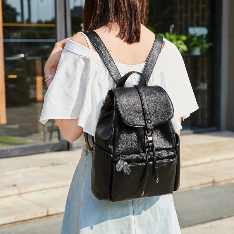 Pesann Faux Leather Drawstring Backpack Shop Faux Leather Backpack