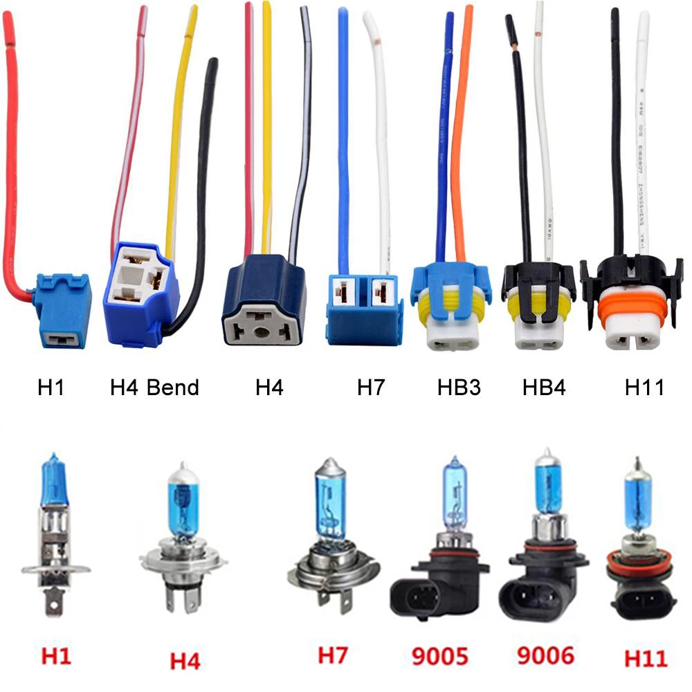 Car Headlight Ceramic Bulb Holder Extension H1 H4 H7 H11 HB3 HB4 - Main Image