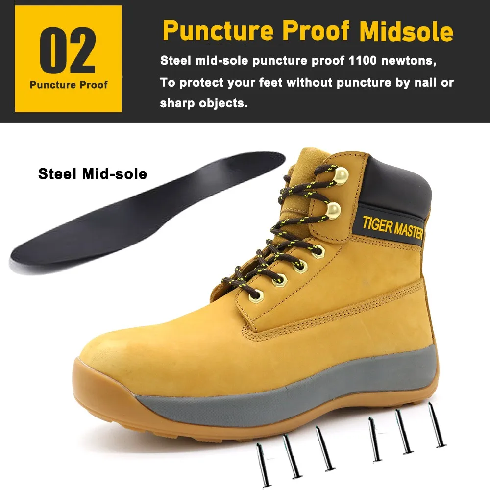 Oil Water Resistance Anti Slip Leather Steel Toe Puncture-proof Anti ...