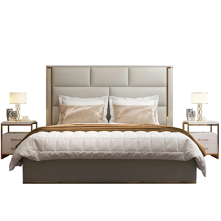 Australian Classical Luxury Solid Wood Bedroom Furniture Beds King Size Simple Stylish Bed