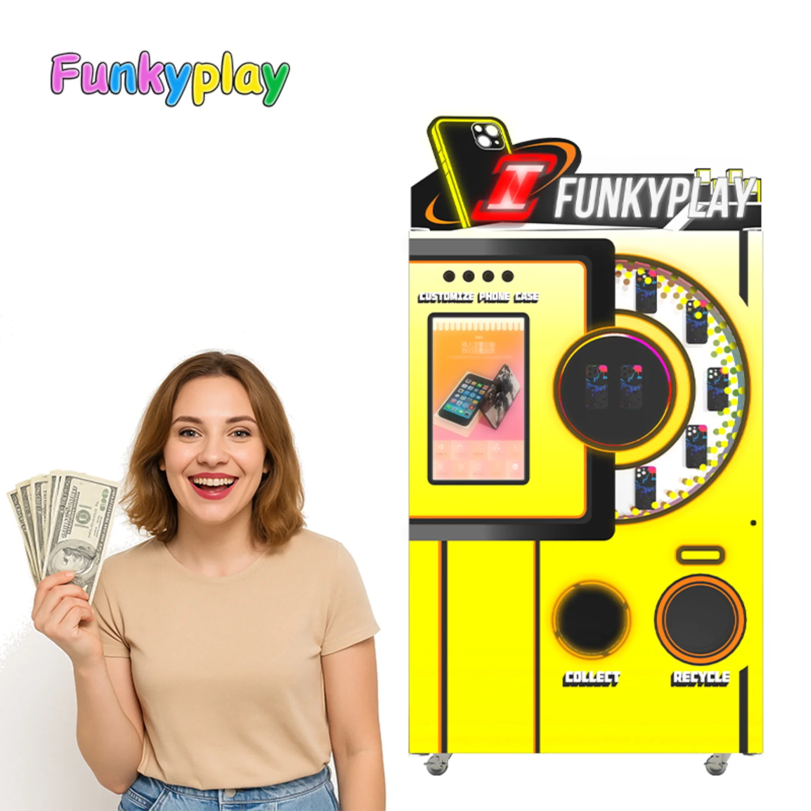 Funkyplay Convenient Diy Digitalized Phonecase Vending Machine for Custom Phone Covers