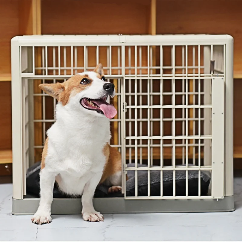 Promotion Newest Small and Medium Animal Dog Cage Resin Plastic Not Rust with Cover Dog House w Wheels Carrier Pet Cages