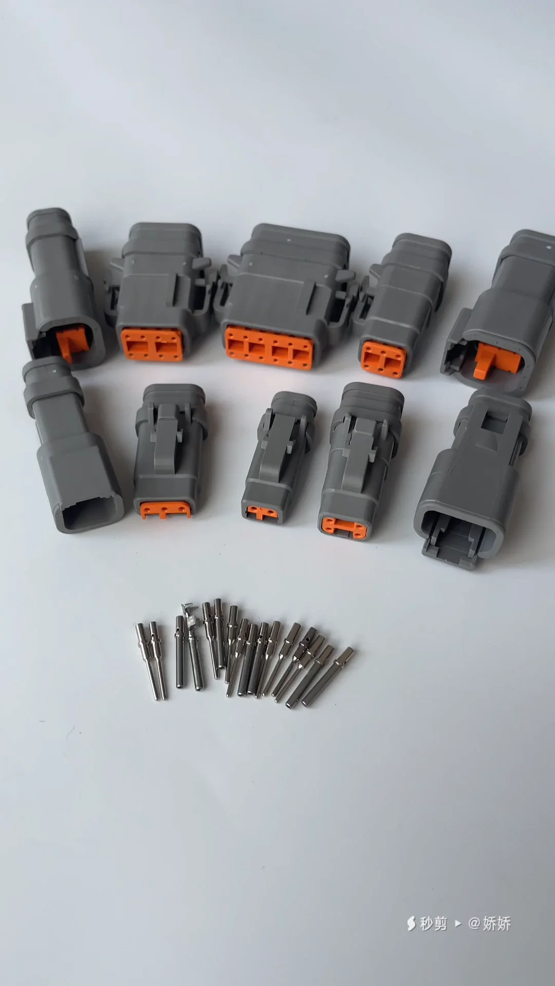 Deutsch 2针连接器dtm04-4p-e007 + Dtm06-4s-e007防水电线连接器deutsch套件，带实心触点16-22aw ...