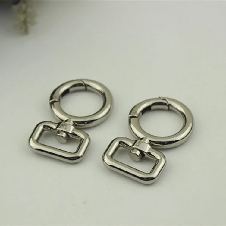 Square Tail Open Spring Hanging Ring Buckle Bag Strap Clip O Ring Hook Clasp DIY Accessory Buckle