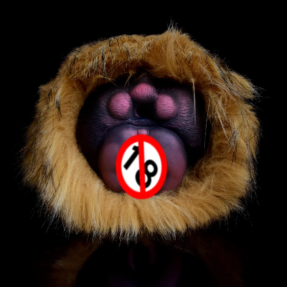 GEEBA Simulation Animal Fantasy Silicone Dog Masturbator Pocket Pussy Stroker with Animal Fur Fantasy Sex Plush Toys for Men