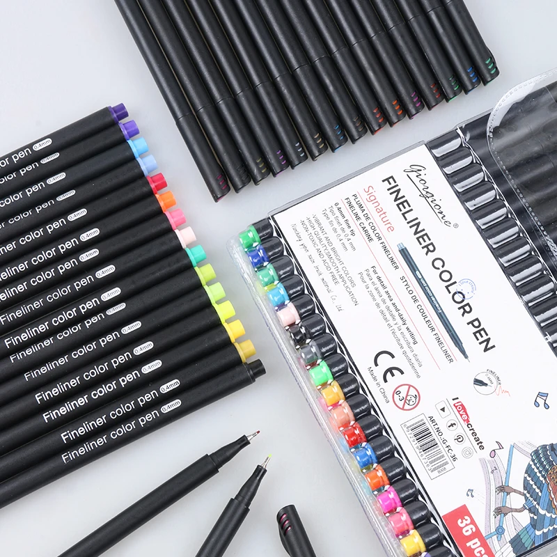 Fineliner Pen Set 12/24/36/48 60 Colors 0.4mm Micron Liner Marker Pen Color  Drawing Sketch Art Fine Liner Pen Set