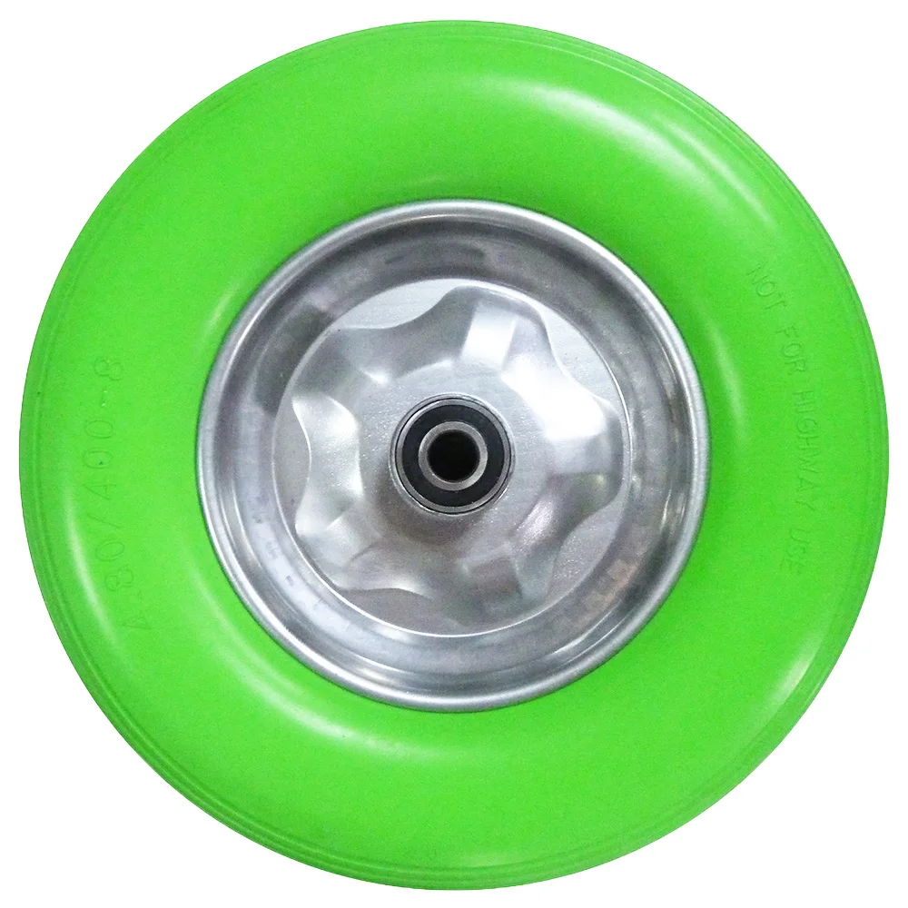 Customized Steel Flat Free Style Heavy Duty Green Wheelbarrow Tire