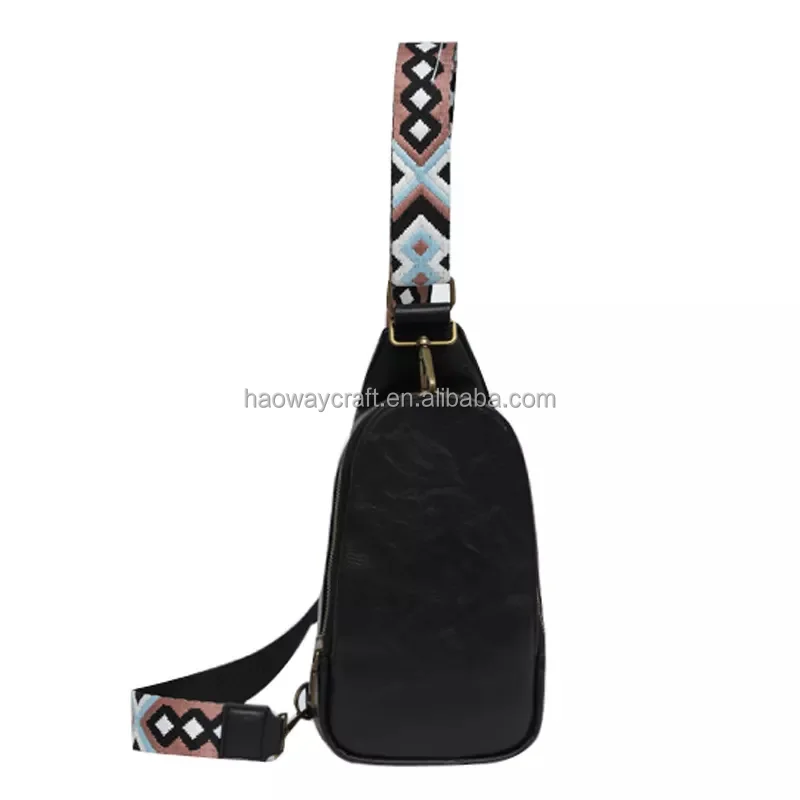 Wholesale Custom Monogram Leather Sling Bag Women Ladies Crossbody
