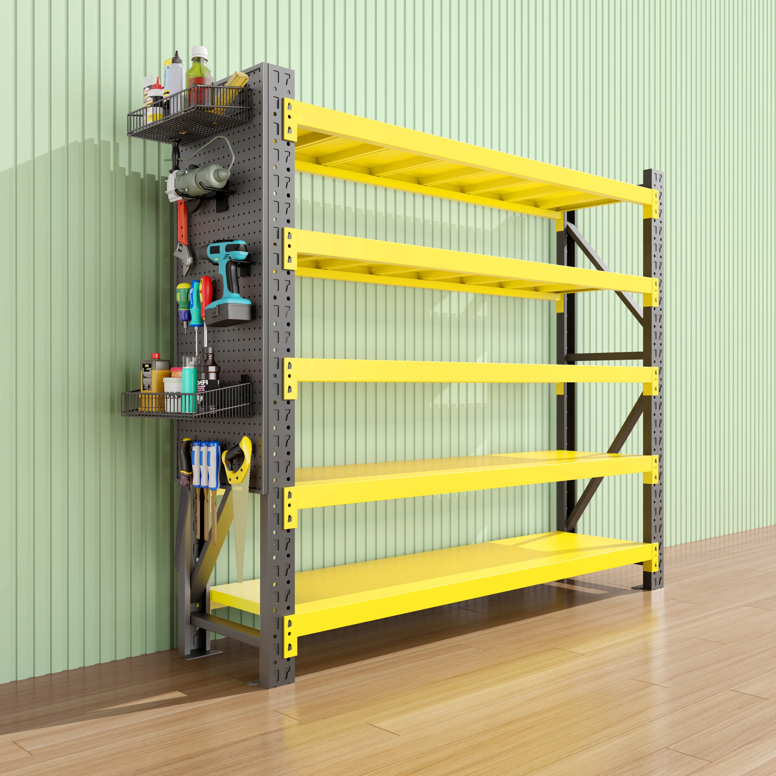 4 Layer Industrial Boltless Shelving System