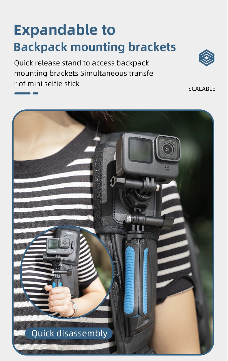 Clip Rotante 360° Per Action Cam - Montaggio Per Zaino, Cappello, Cintura - Foto 12