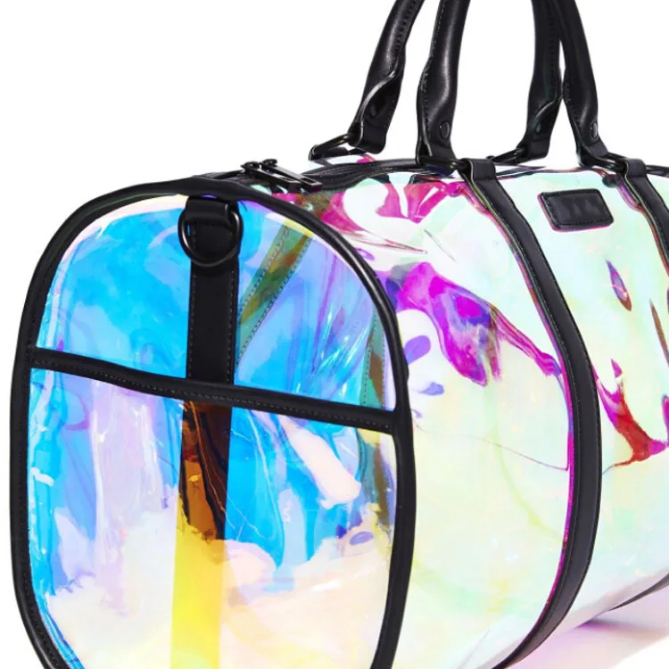 Clear Holographic Sports Duffle Bag, Laser Waterproof Pvc Gym Bag, Large  Capacity Travel Weekend Bag - Temu