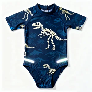 OEKO TEX Girls Dinosaur Cartoon One-piece Swimwear Toddler UPF 50+ Cute Swimsuit Baby Summer Beach Swimsuit