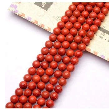 Sponge Red Coral Round Beads Smooth Bead Strings 6 mm 8mm 10 mm 12 mm For DIY Making Bracelet Jewelry Necklace