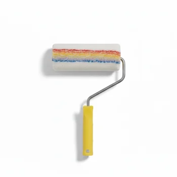 7-Inch Acrylic Paint Roller Brush Colorful Strips with Durable Plastic Handle for Professional Use
