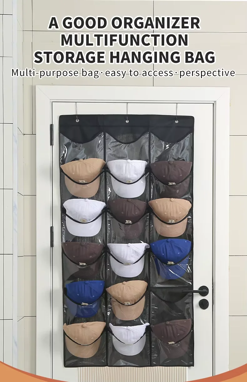 3 Hooks Hat Rack for Wall  Caps Display Organizer Hanging Storage Bag Dust Hangining Protection Clothing Cover Garment Bag