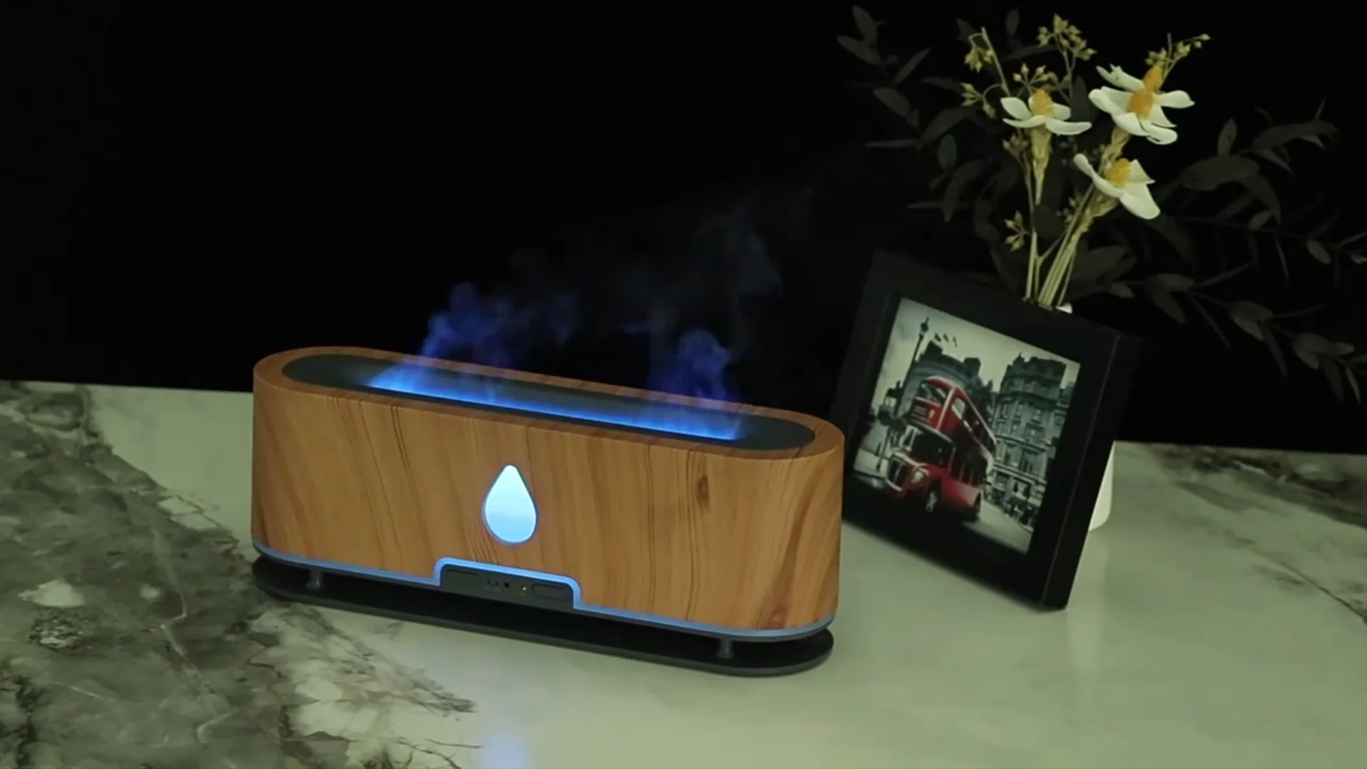 Home Depulat Fire Flame Air Humidifier 200ml Ultrasonic Simulate 3d