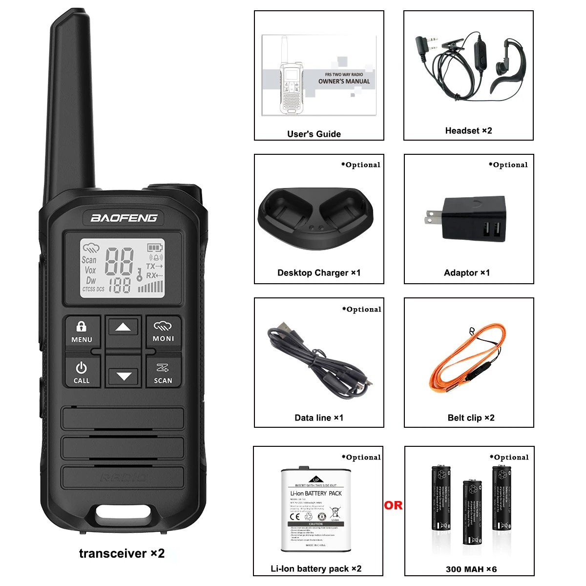 Baofeng Fr 22a Portable Walkie Talkie Channel Scan Function Baofeng Fr22a Typec Usb Connector
