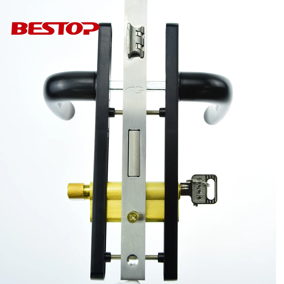 Factory Aluminium Door Handle Lock Set With Single Open Cylinder And Keys Buy Stainless Steel