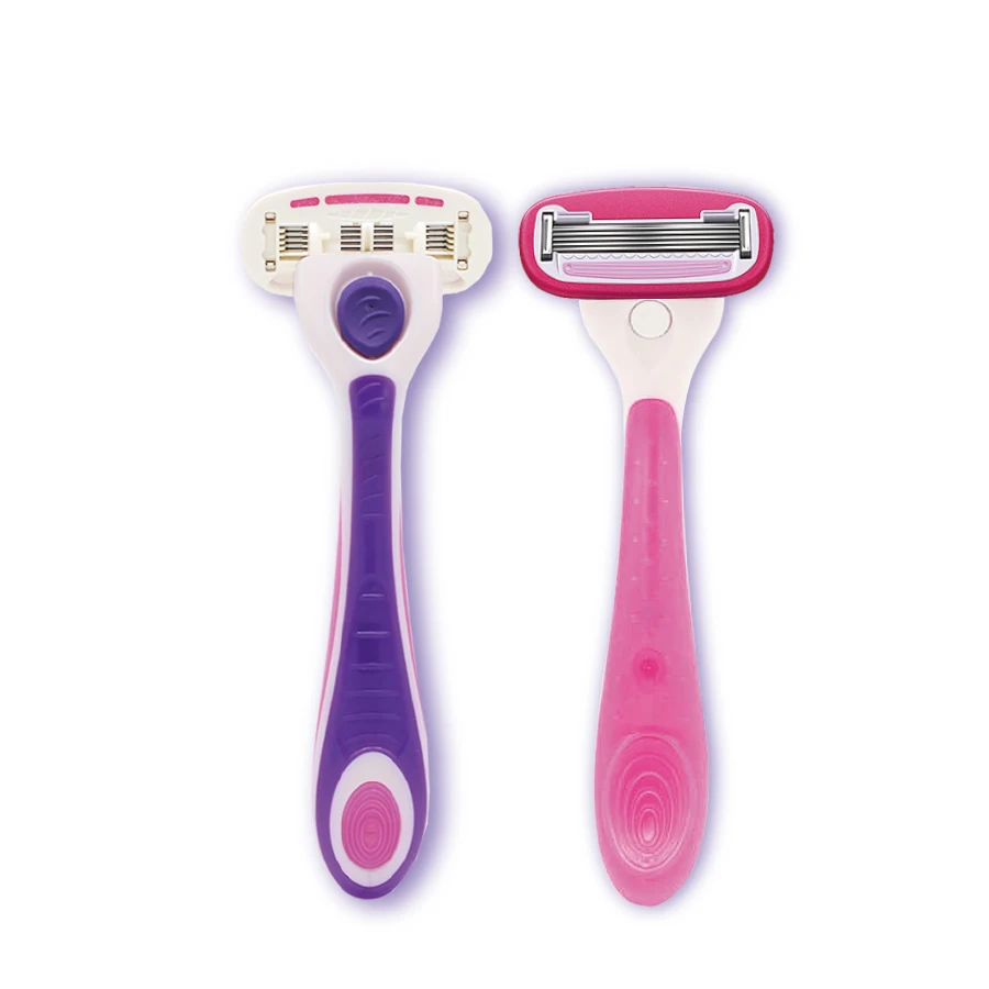 Halo5-  System Razor with Plastic and Rubber  Handle Pivoiting Head 5 Blades for Lady Shaving
